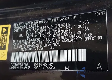 2014 Lexus Rx 350 from USA, damaged, VIN 2T2BK1BA8EC231266